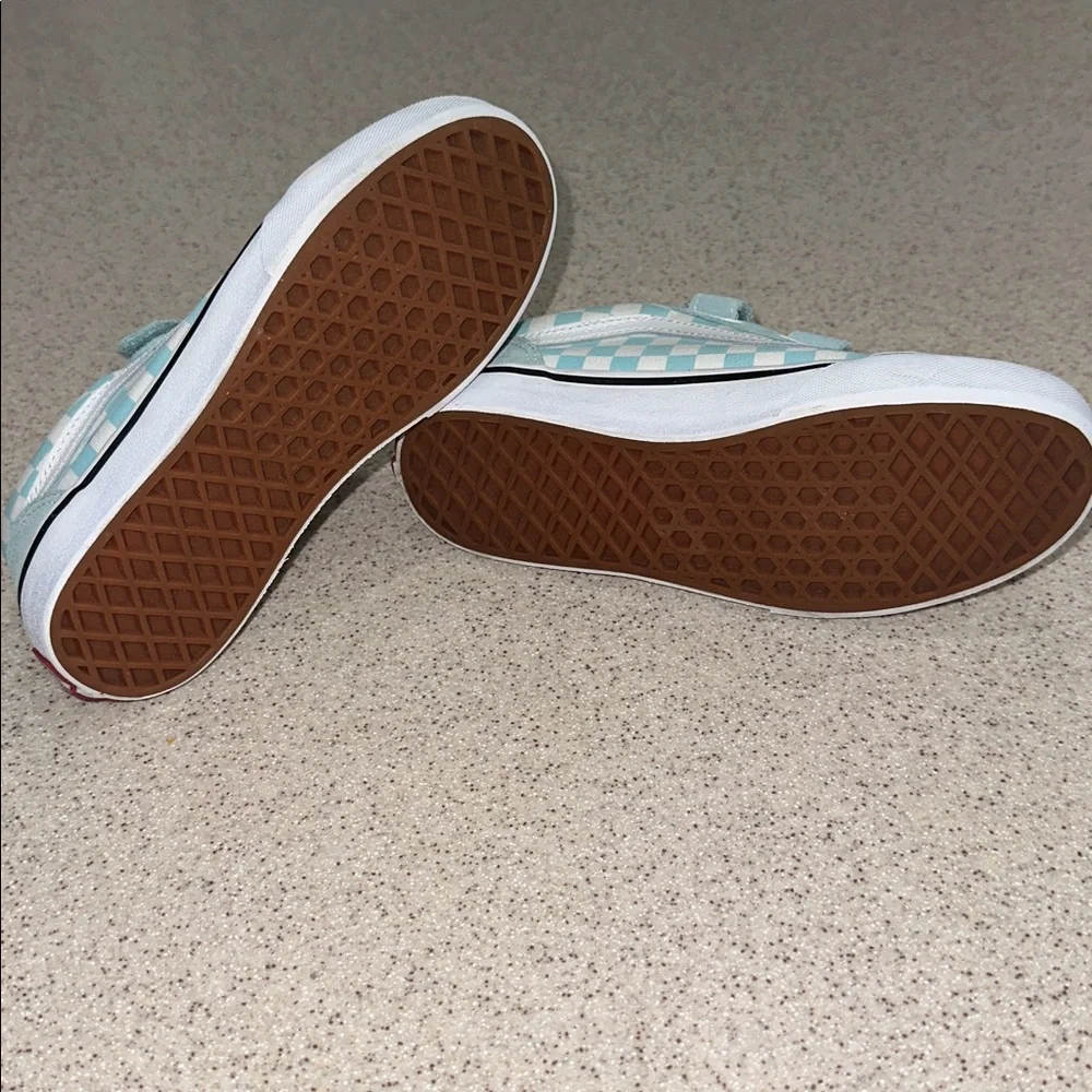 VANS Kids Blue Checkered Old Skool Sneakers youth size 3